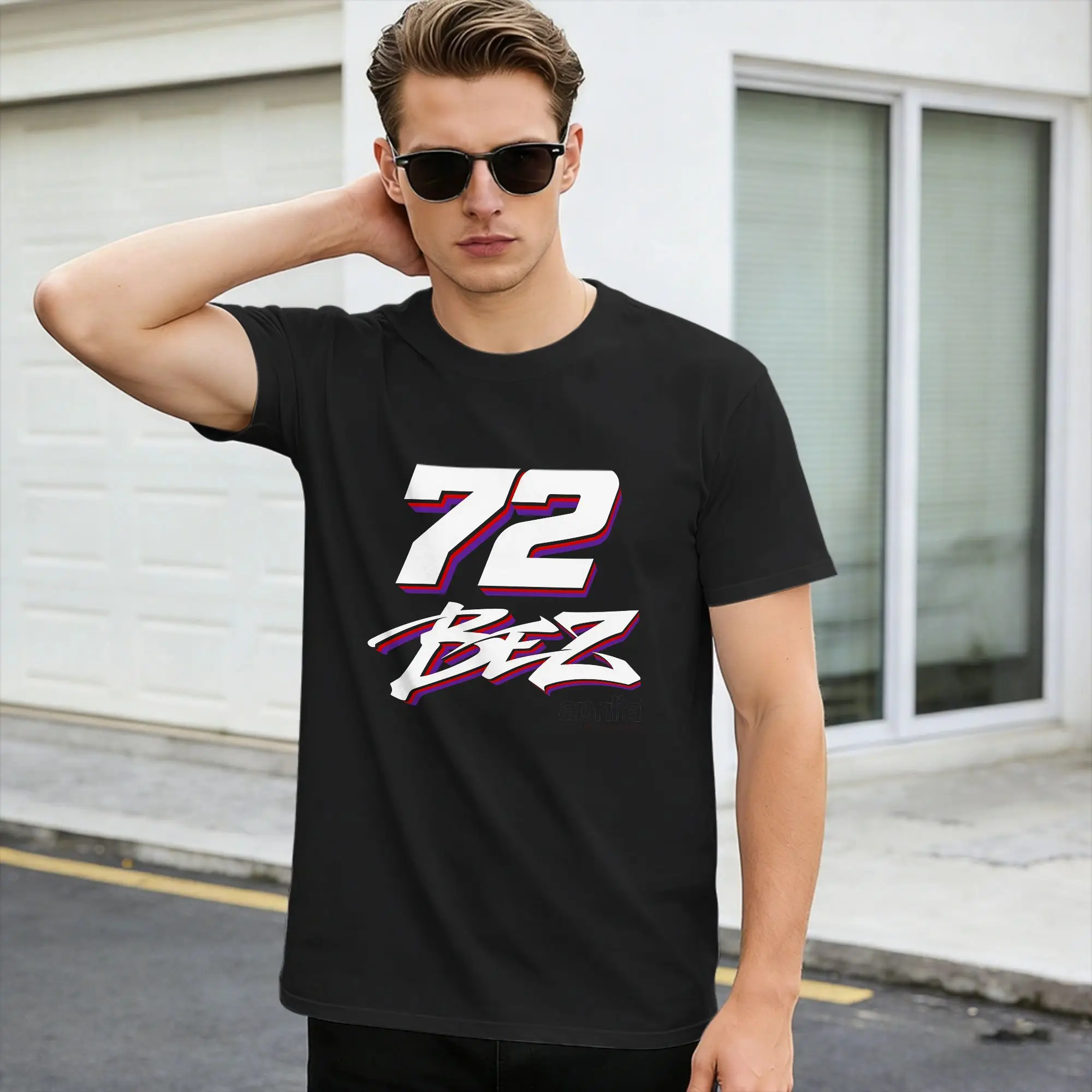 Marco Bezzecchi 72 T Shirt Beach  Cotton T-Shirts For Men Print Tshirt Short Sleeves Vintage Clothing,