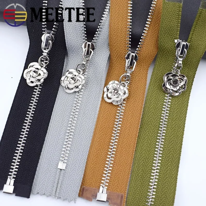 2Pcs 3# Zipper for Bags 15-70cm Metal Zippers Close-End/Open-End Auto Lock Wallet Clothing Zip Repair Kit DIY Sewing Accessories