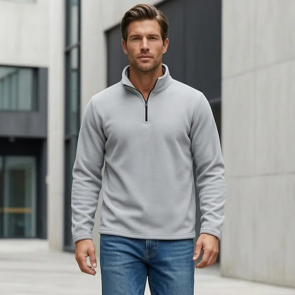 Simple Basic Pullover Long Sleeve Mock Neck Pullover Top, Solid Color Casual Sweatshirt for Golf Office Daily Wear