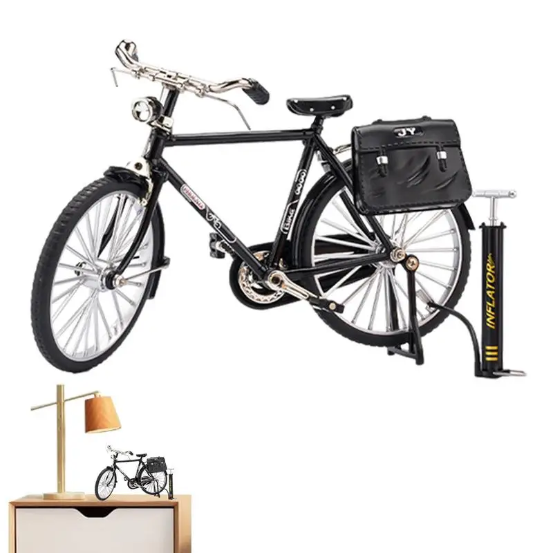 DIY Bicycle Model Scale Metal Bicycle Sculpture With Inflator Bike Toy Manual Assembly Model For Tabletop Shelf Cabinet decor