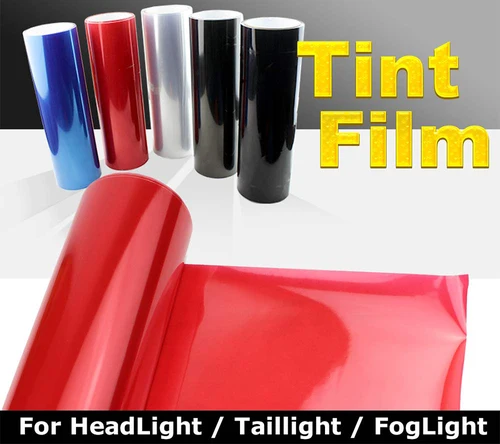 Imagen 1 del producto Película de tinte rojo para lente de coche, pegatina de envoltura de vinilo para faro trasero de coche, luz antiniebla, 12 pulgadas/1 pies, 30cm