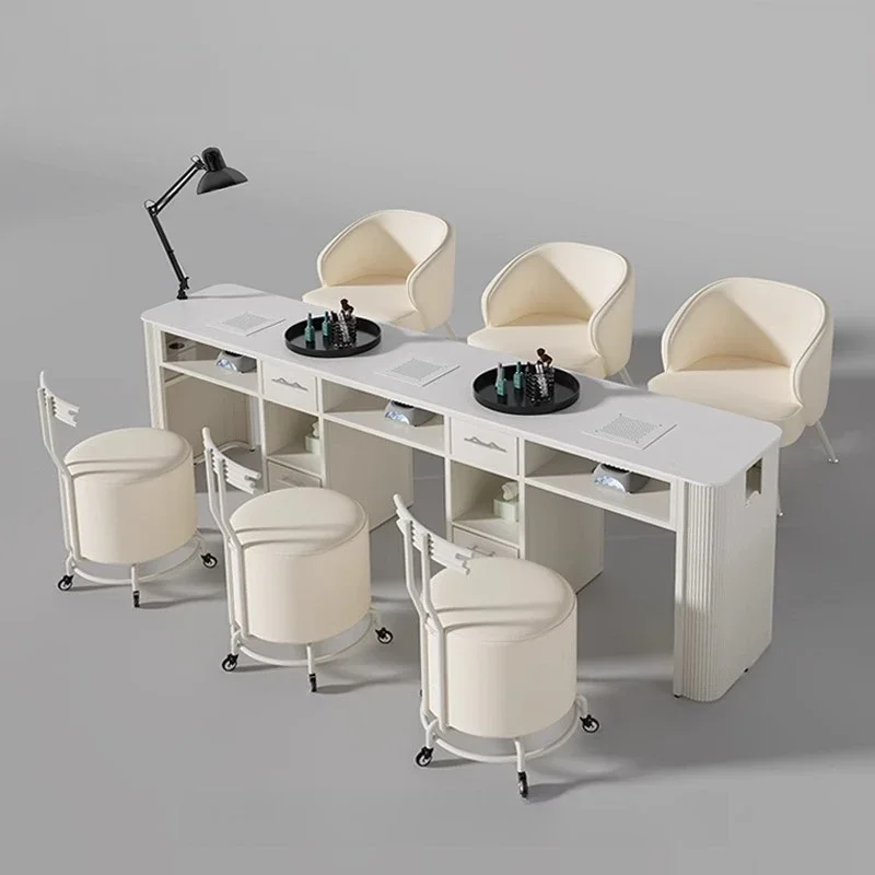 Minimalist European Nail Table Vacuum Cleaner Designer Reception Nail Table Storage Replica Scrivania Unghie Trendy Furniture