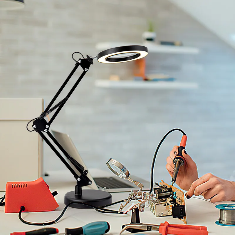 

Eye Protection Reading Learning Lamp LED American Desk Lamp Welding Appraisal Repair Work Folding Magnifying Glass Desk Lamp