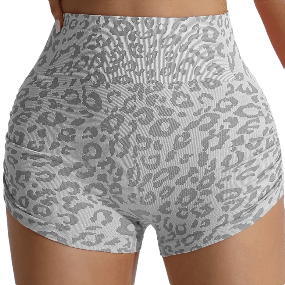 Fashion Leopard High Waist Shorts Hip Liftting Skin Tight Yoga Shorts Elastic Women Slim Leggings Home