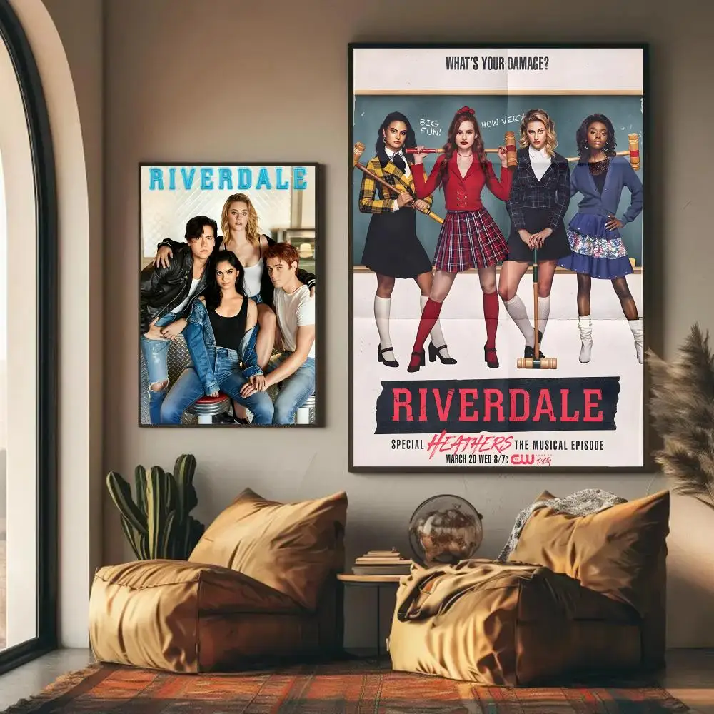 TV Series R-Riverdale Poster Home Living Bed Room Bar Hallway Sticky Wall Art Printing Waterproof Aesthetic Decor