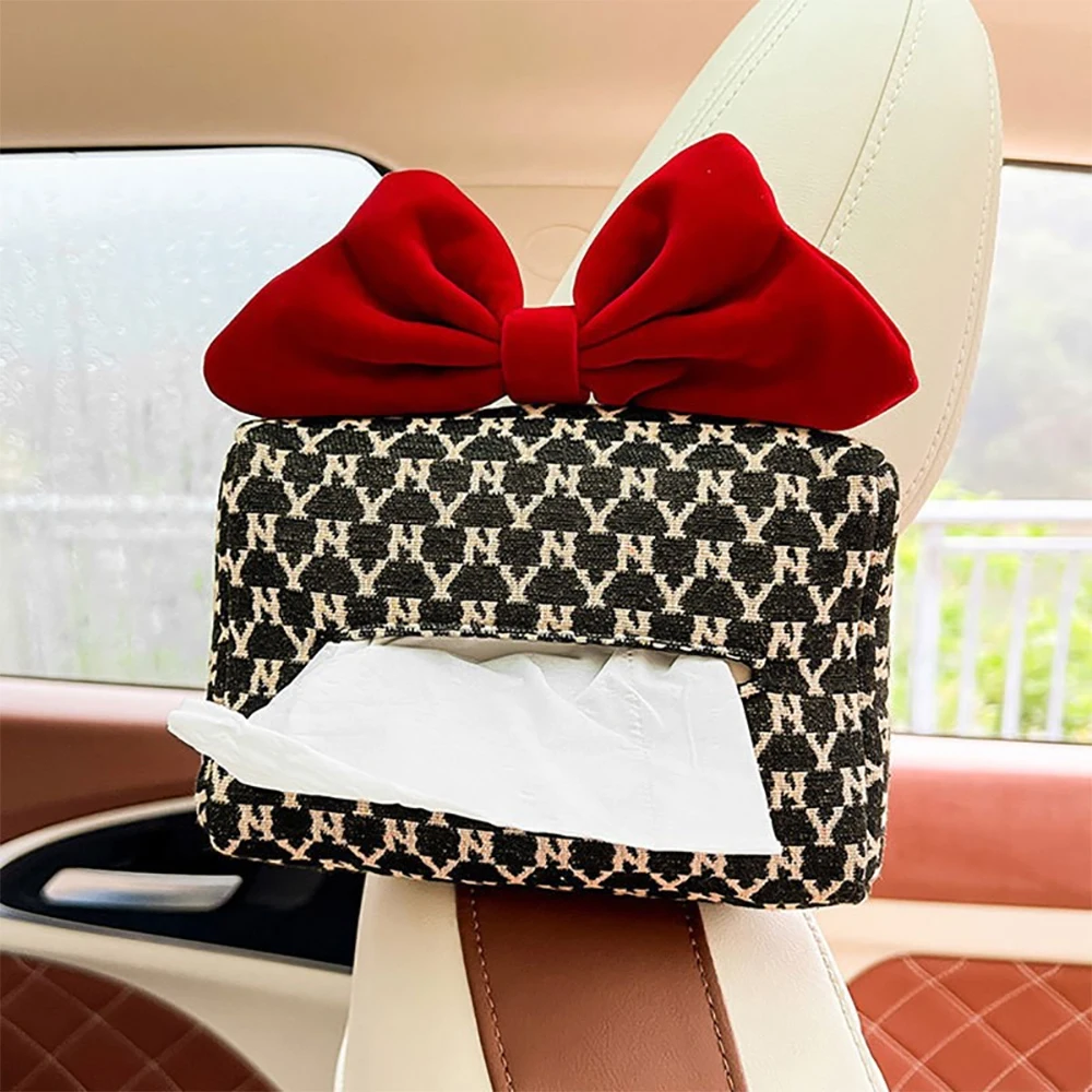 Advanced Sense Thousand Bird Lattice Car Tissue Box Home Auto Seat Back Armrest Paper Box Interiors Decoration Supplies Storages