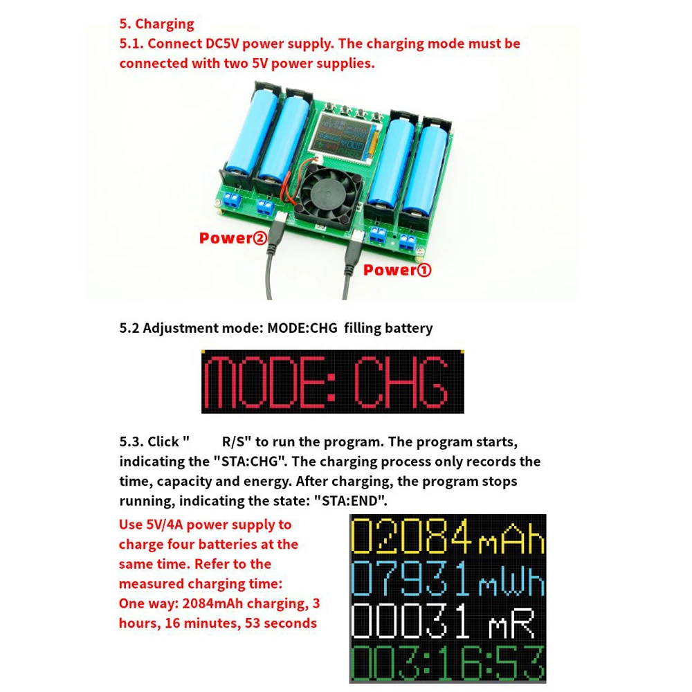اختبار المقاومة الداخلية لقدرة البطارية وحدة كاشف طاقة بطارية الليثيوم الرقمية المزدوجة من النوع C مقياس اختبار بطارية الليثيوم #2