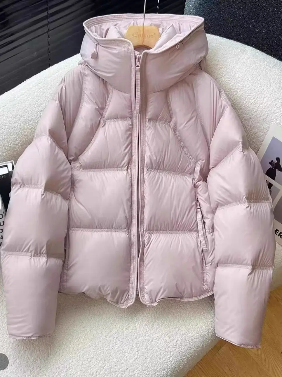 Short Cloud Puff Hooded Women Fall Winter Korean Design Fashion Cotton Parkas Coat Casual Warm Cozy Trendy Outdoor Soft Chic