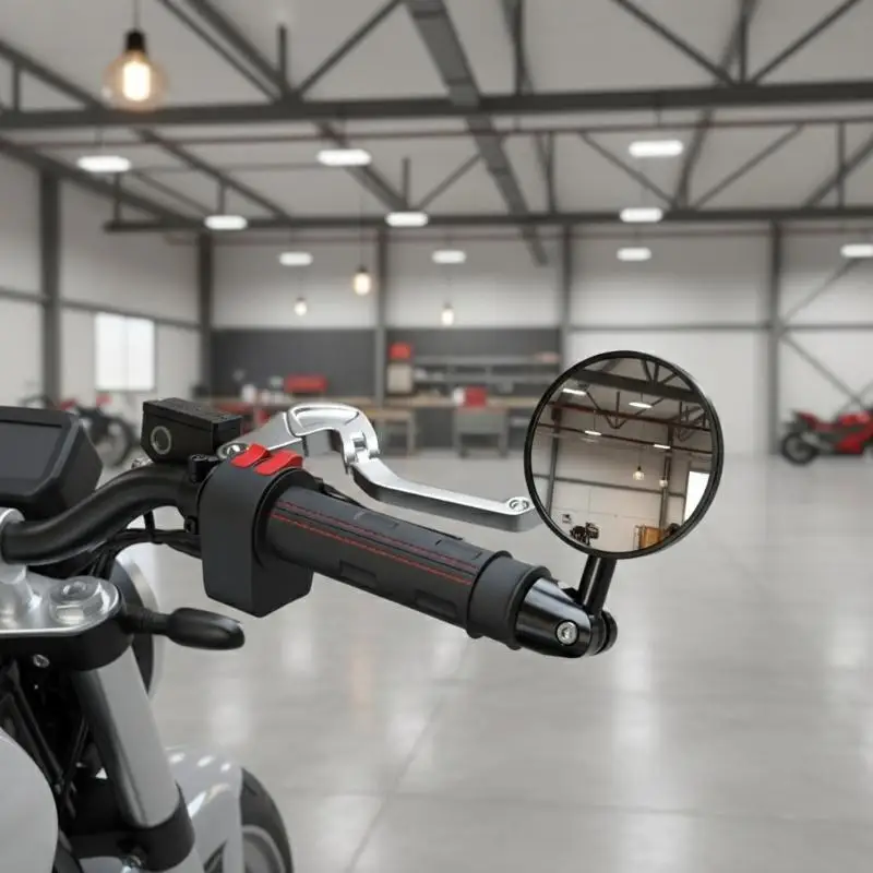 

【L】1 пара зеркал заднего вида для мотоцикла с высококачественным стеклом, расширенным углом обзора для ночной езды