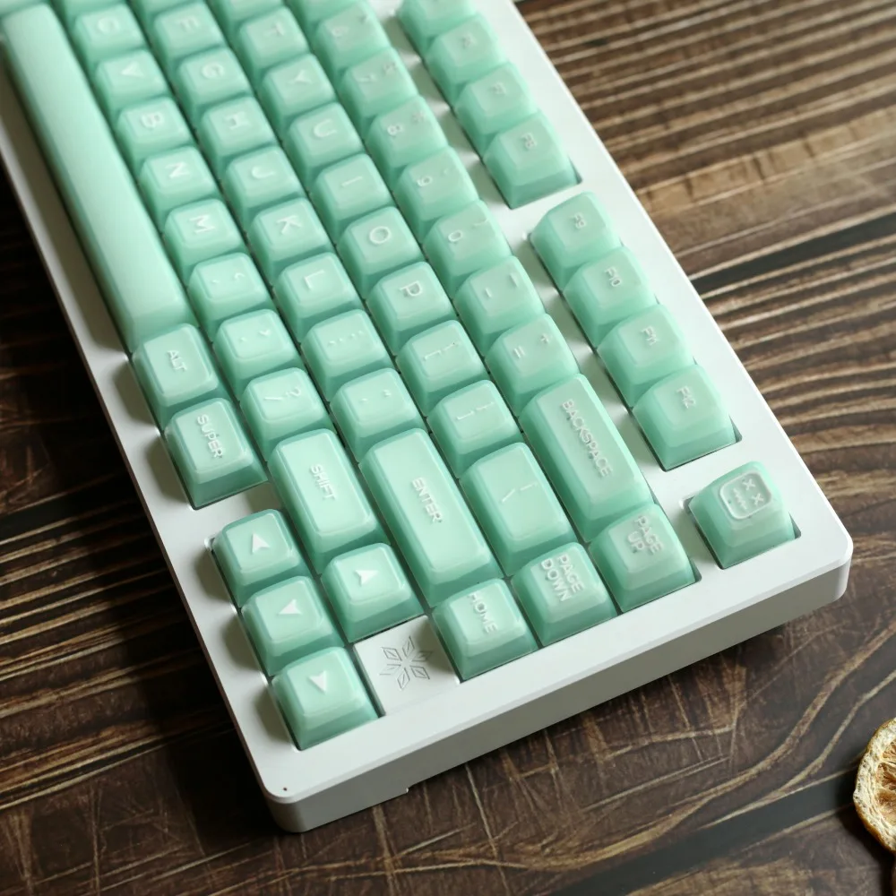 Imagem -02 - Echome Green Jade Tema Keycap Grupo Pbt Dye Subbed Tampão do Teclado Translúcido Perfil SA Presente do Teclado Mecânico