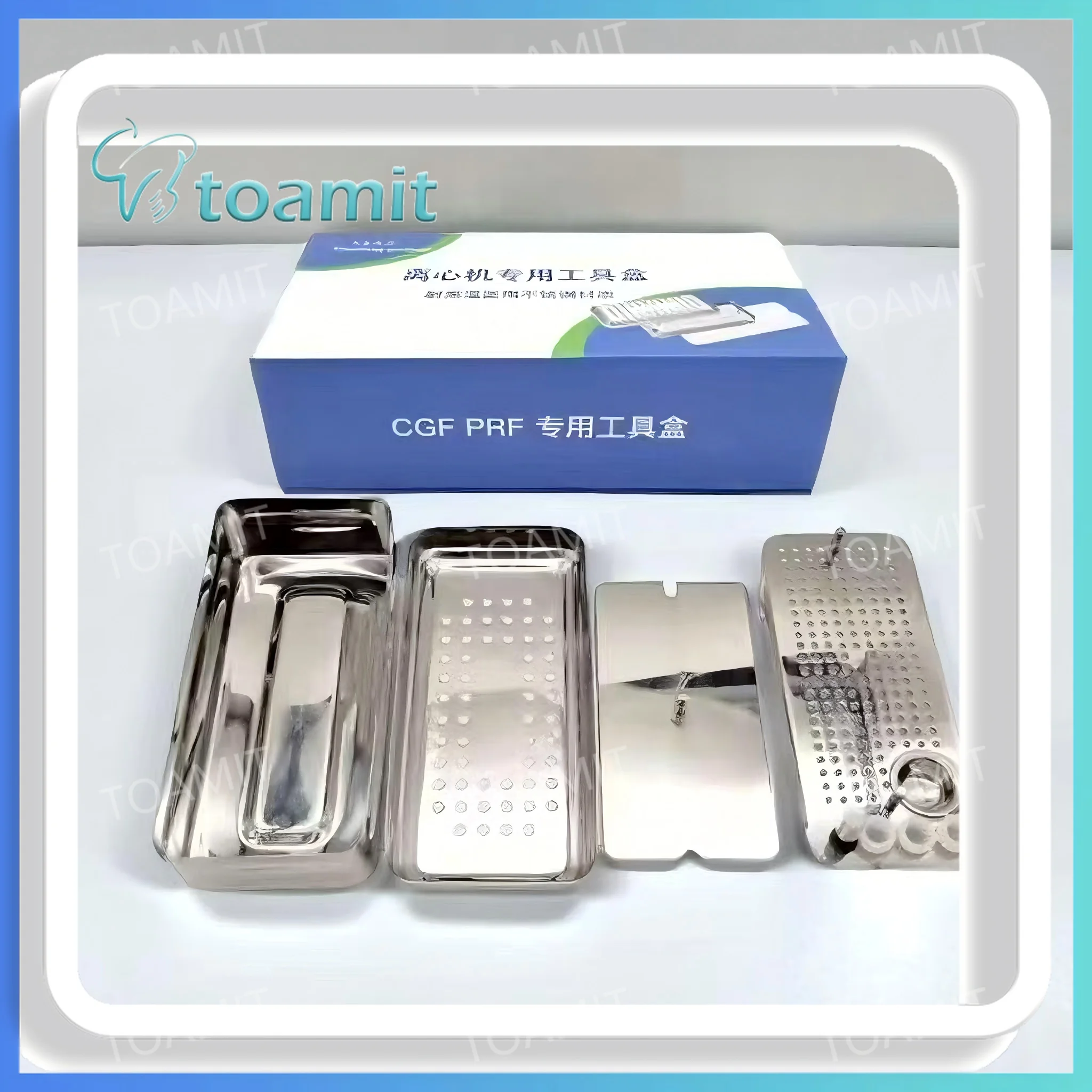 Kit Completo de Centrífuga PRF CGF para Cirugía Dental, Placa de Implante de Acero Inoxidable y Caja para Membrana Ósea