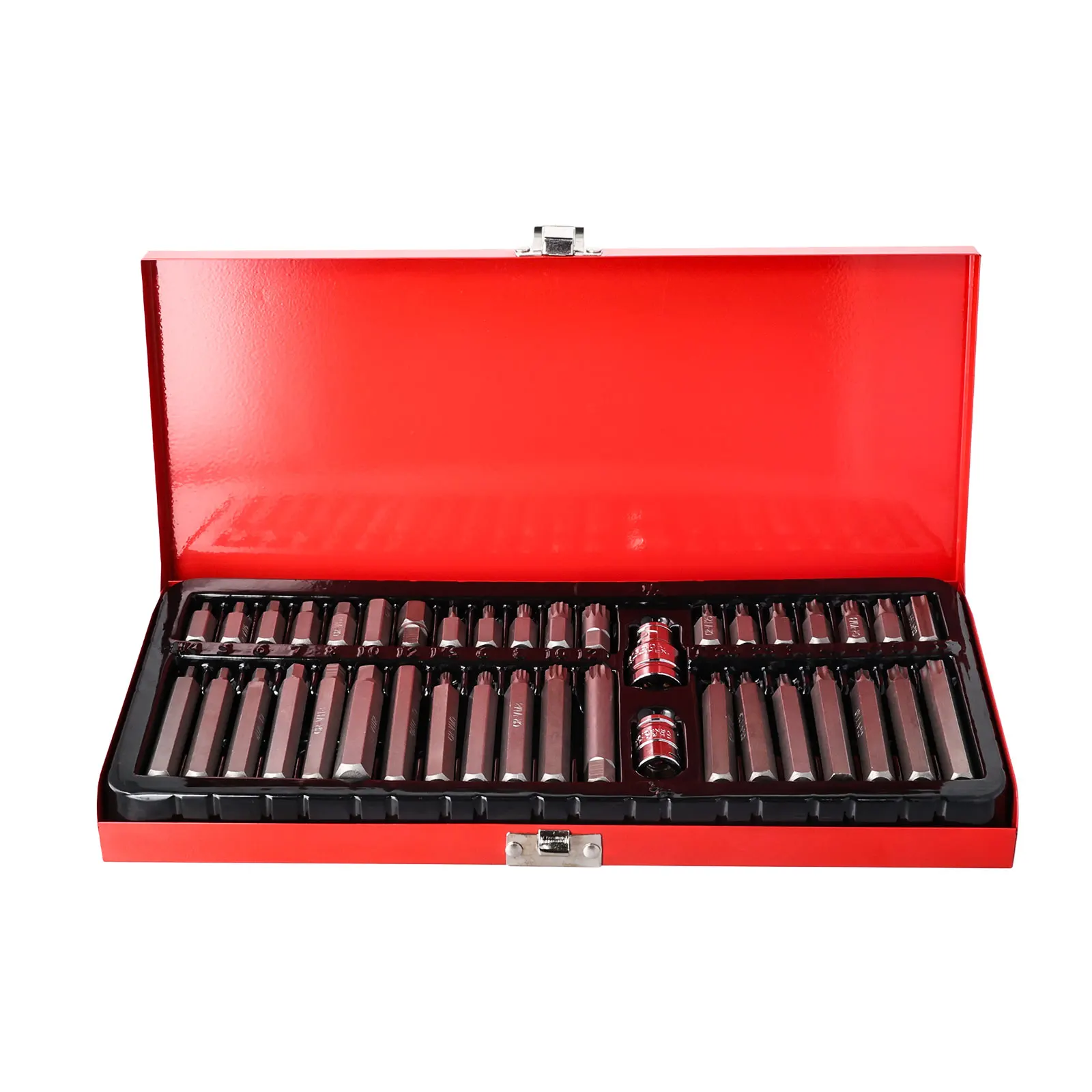 Podofo 40-teiliges Sechskant-Stern-Torx-Spline-Bit-Set 1/2 Zoll 3/8 Zoll Antrieb Schlagschrauber-Bit-Werkzeug für Auto-Reparatur T20 T25 T30 T40 T45 T50 T55 – Detail 7