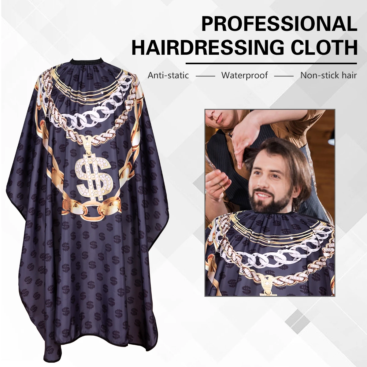 

Barber Haircut Cloth Hairdresser Apron Hair Cut Cape Hairdress Gown Hairdressing Coat Barbershop Salon Accessory
