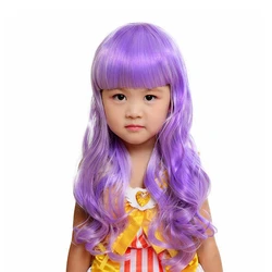 Long Wig Cover for Girls Wigs for Children 4-10Years Anime Hair Accessories Party Headgear Performances Headdress Kids Headwear