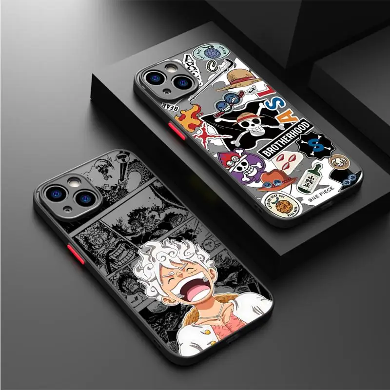 Aanime один штук чехол для Apple iPhone 11 14 15 13 12 Pro 7 XR X XS Max черный 8 Plus 6 6S SE 2022 15Pro матовый чехол для телефона