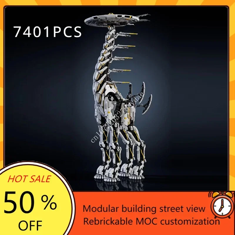 

7401 шт. MOC Horizon Zero Dawned Tallneck, строительные блоки, модель огромной версии, механический жираф, монстр, сделай сам, кирпичи, игрушка