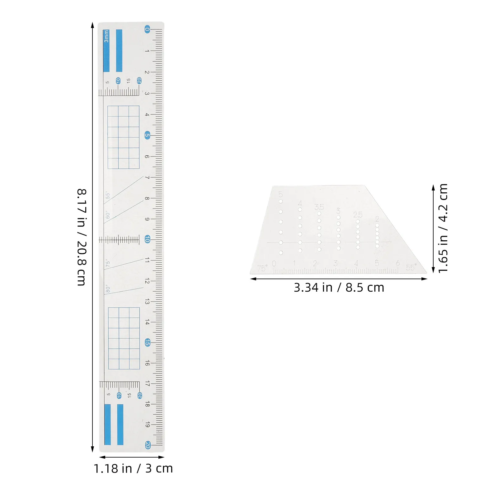 1 Set Parallel Line Drawing Tool Clear Plastic Ruler with Grid Lines Parallel Marking Gauge for Essay Notation Writing Drawing