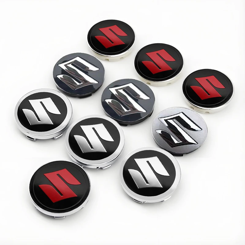 4Pcs 56mm+60mm 54mm Car Wheel Center Hub Caps S Logo Badge Rim Cover Emblem For Suzuki Swift Jimny Vitara Baleno SX4 Accessories