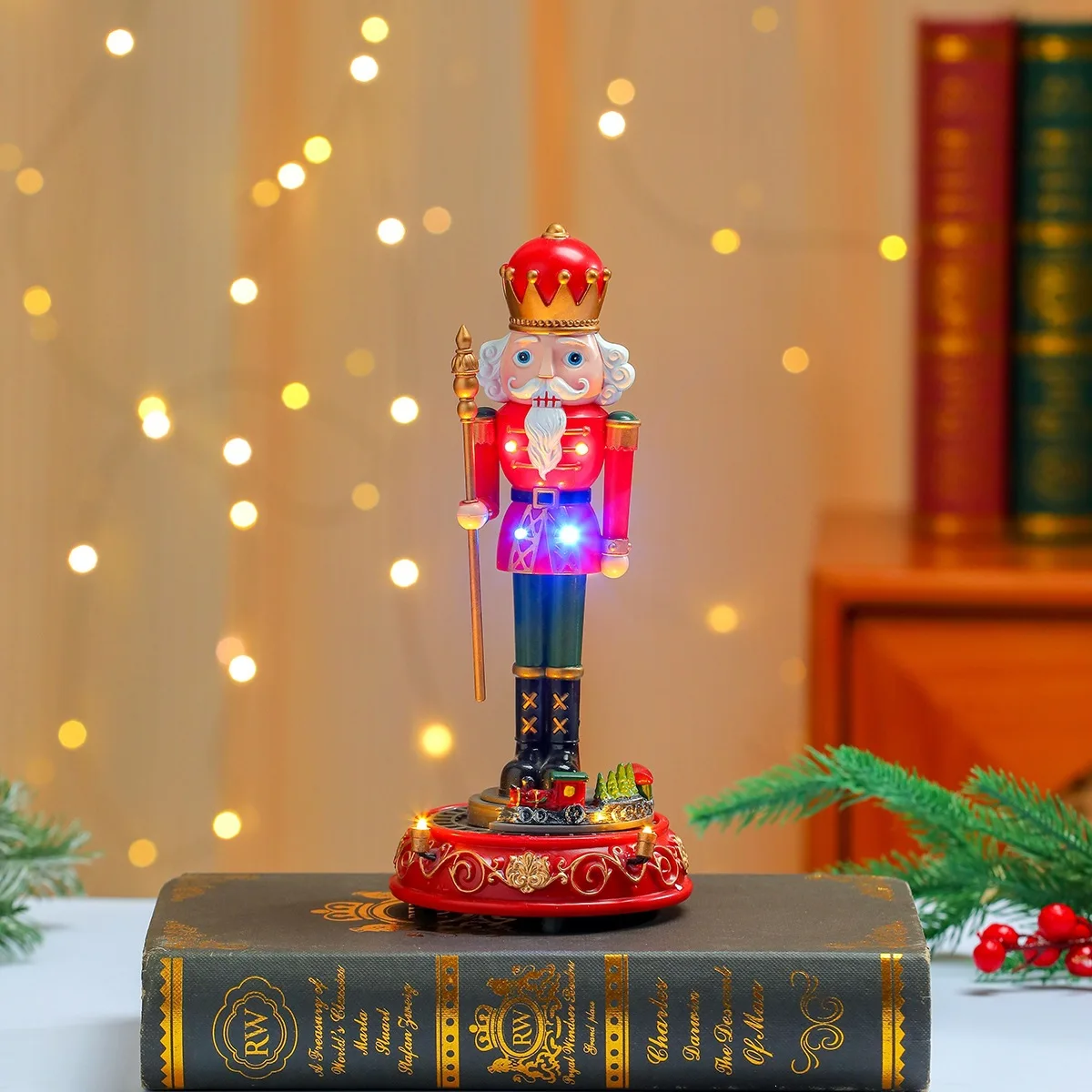 New Music Rotating Walnut Soldier Welcome Ornament Christmas Ornament Merchandise Furniture Ornament Christmas Gift