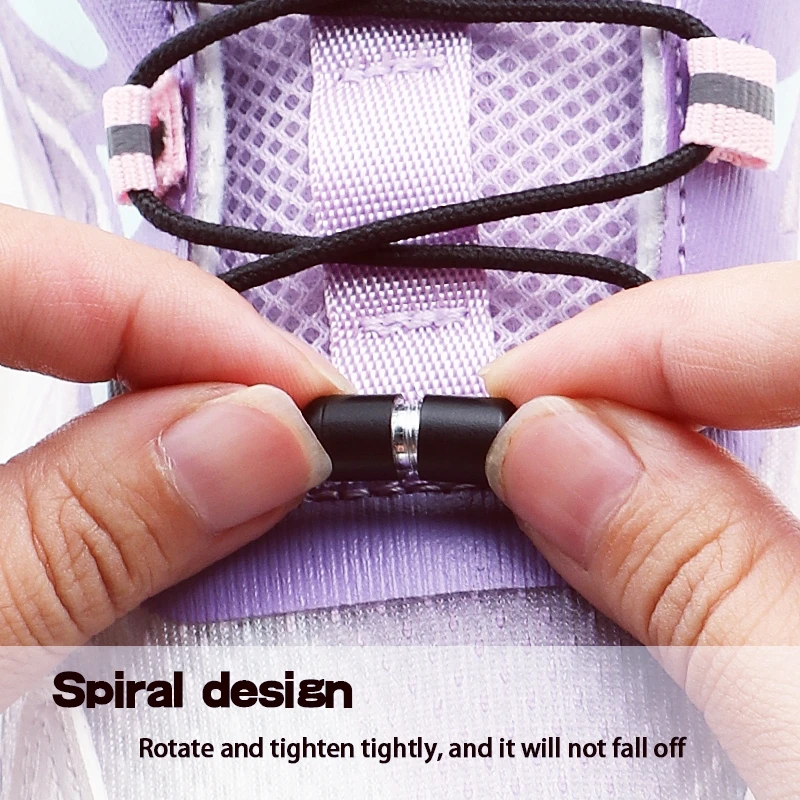 Automatic Easy Installation Swivel Buckle Laces 120cm Shoelaces Without Ties Black White Thick Rope Shoelace Shoe Accessories