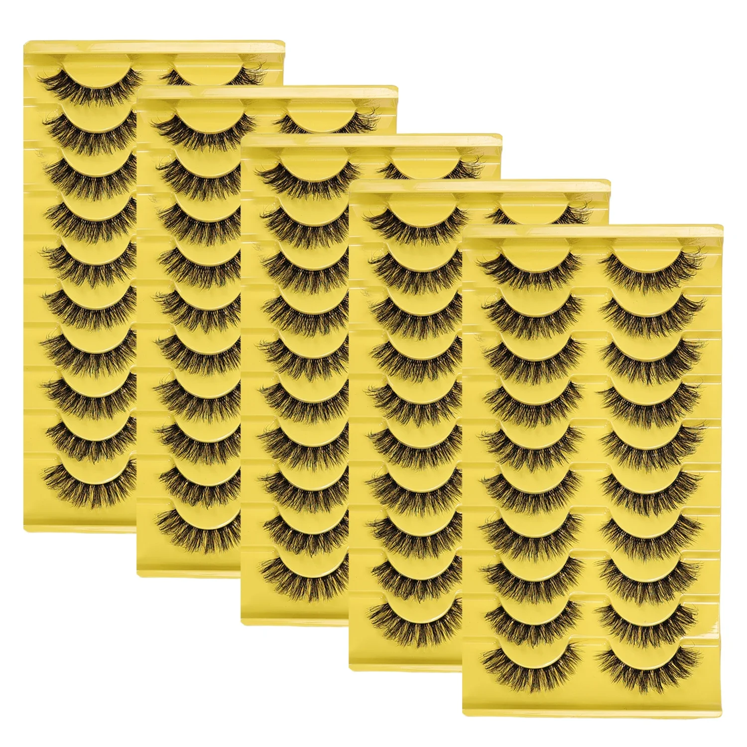 30 زوجًا/50 زوجًا من الرموش ذات شريط شفاف رموش منفوشة طبيعية ذات مظهر طبيعي رموش شريطية روسية بتأثير ثلاثي الأبعاد رموش عين القطة