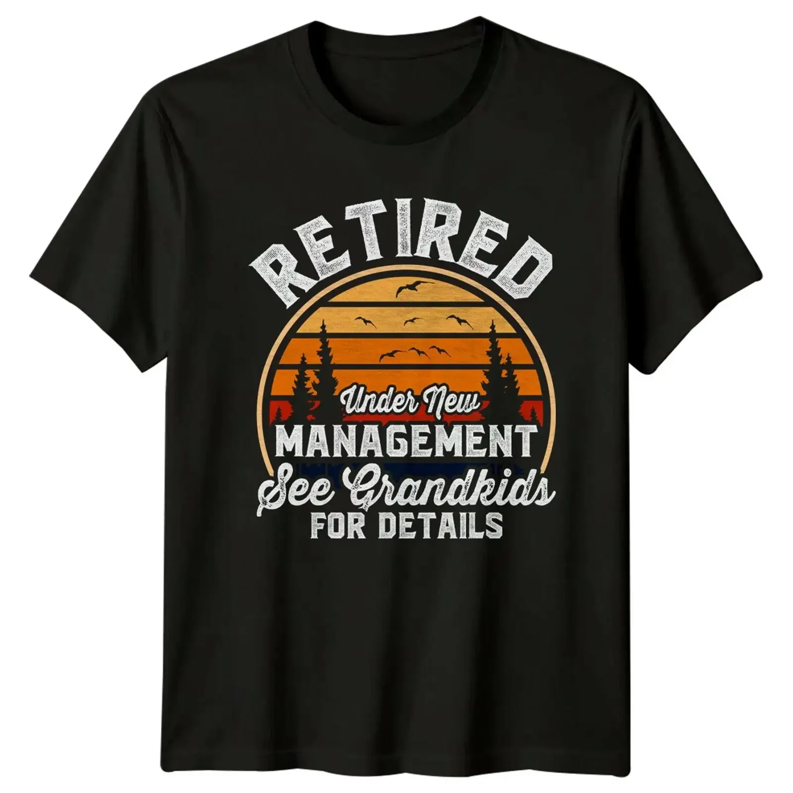 T shirt for retirees under new management see grandchildren details on retirement c vintage Washed fashion Unisex streetwear