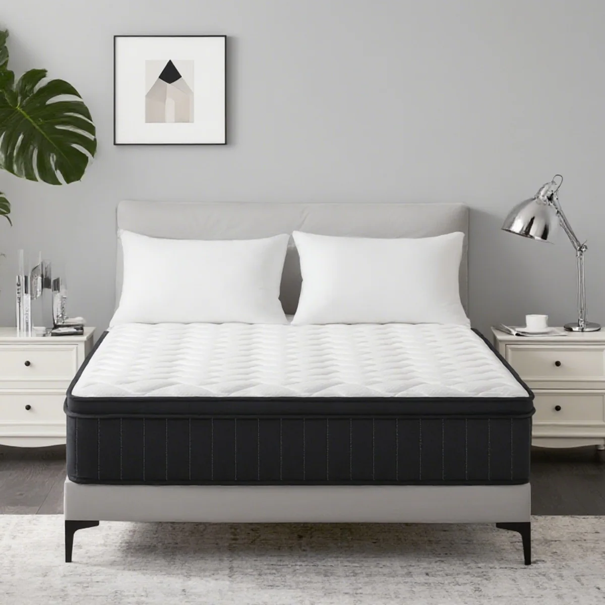 

10/12/14inch Queen Size Hybrid Mattress, Medium Firm Gel Memory Foam， Pressure Relief & Motion Isolation, Bed in a Box