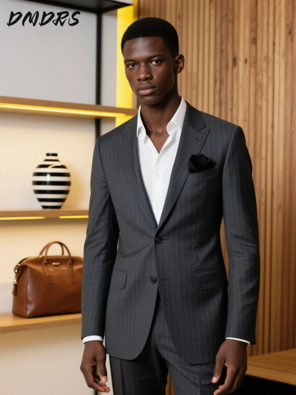 Romantic Single-Stripe Men's Suit For Wedding & Business - Elegant Groom Suit Set With Classic Jacket And Pants Customized