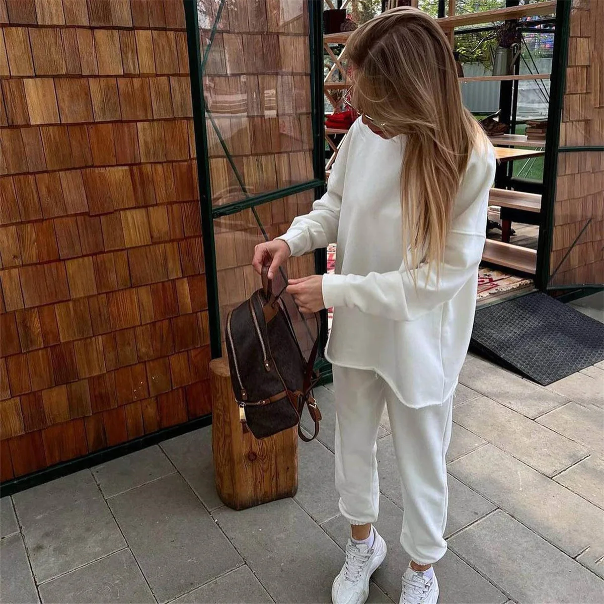 Fashion Sweatshirts Outwears Autumn Clothes Women Pullovers Ladies Outfit Fall Clothing Long Sleeve Top Casual Pants 2 Piece Set