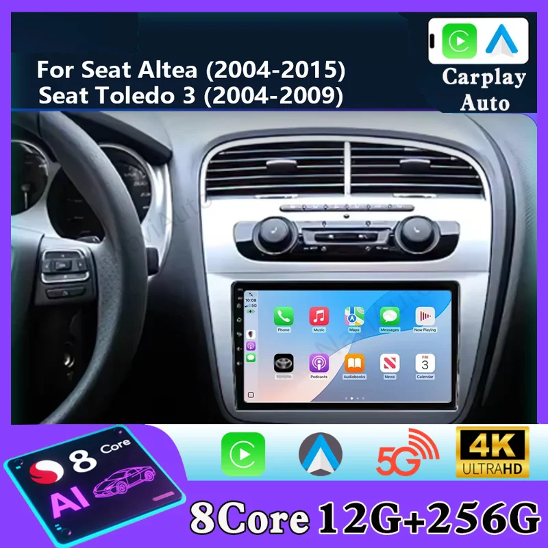Android Auto Car Radio Multimedia for Seat Altea 2004-2015 Toledo 2004 -2009 Carplay 2din Head Unit Stereo Autoradio car stereo