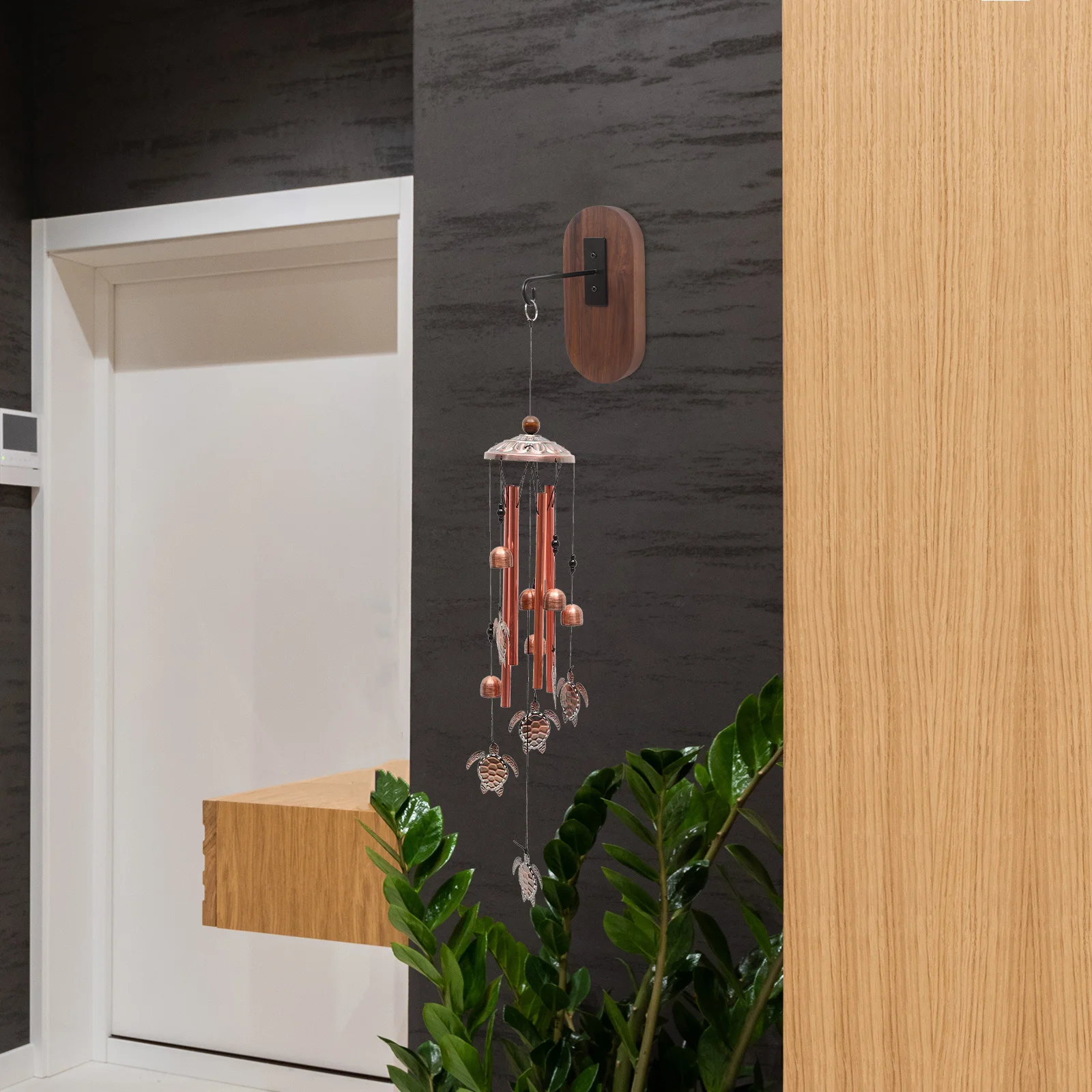 

Wooden Hanging Wind Chime Bracket Mount Metal Hook Stable Wind Chime Hanger Indoor Bedroom Living Room Decoration