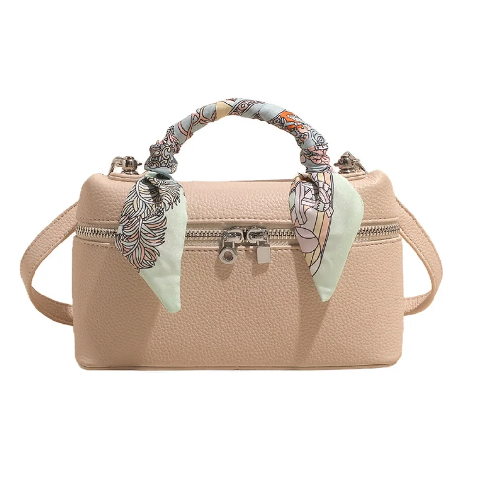 

Fashion Korean Style Silk Scarf Handbag Box Large Capacity Crossbody Bags All-match Purse Ladies Messenger Bag Travel