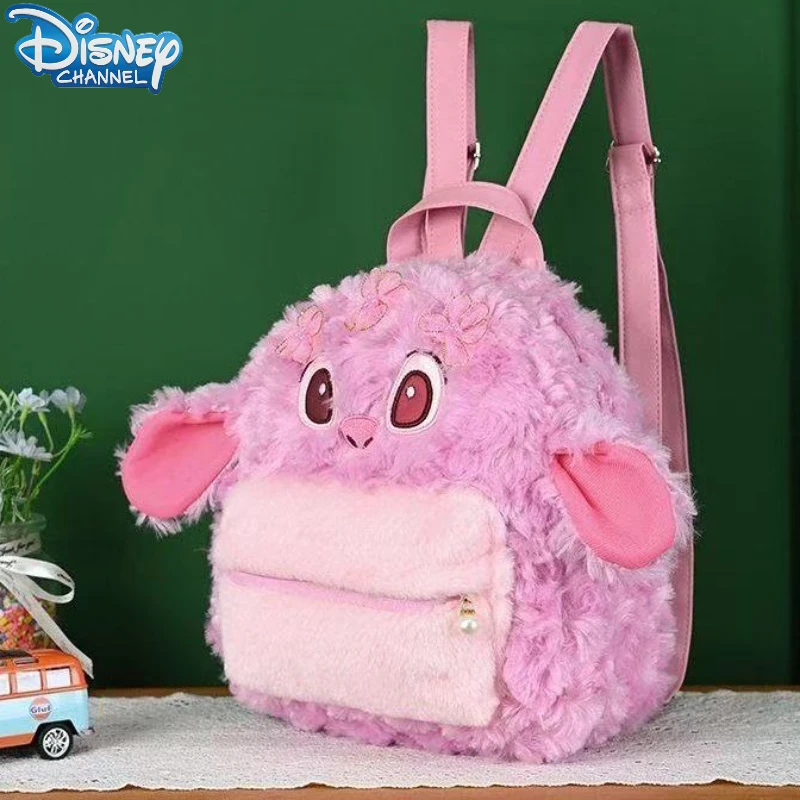 新しいディズニーリロとスティッチバックパックかわいいアニメプリント刺繍アクセサリーバックパックギフト男性と女性の学生のため