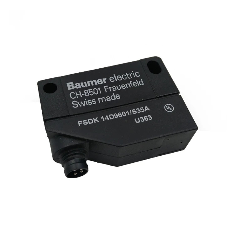 The sensor FSDK 14D9601/S35A induction range is 12m transmitter M8 connector 4-pin power supply voltage is 10-30VDC