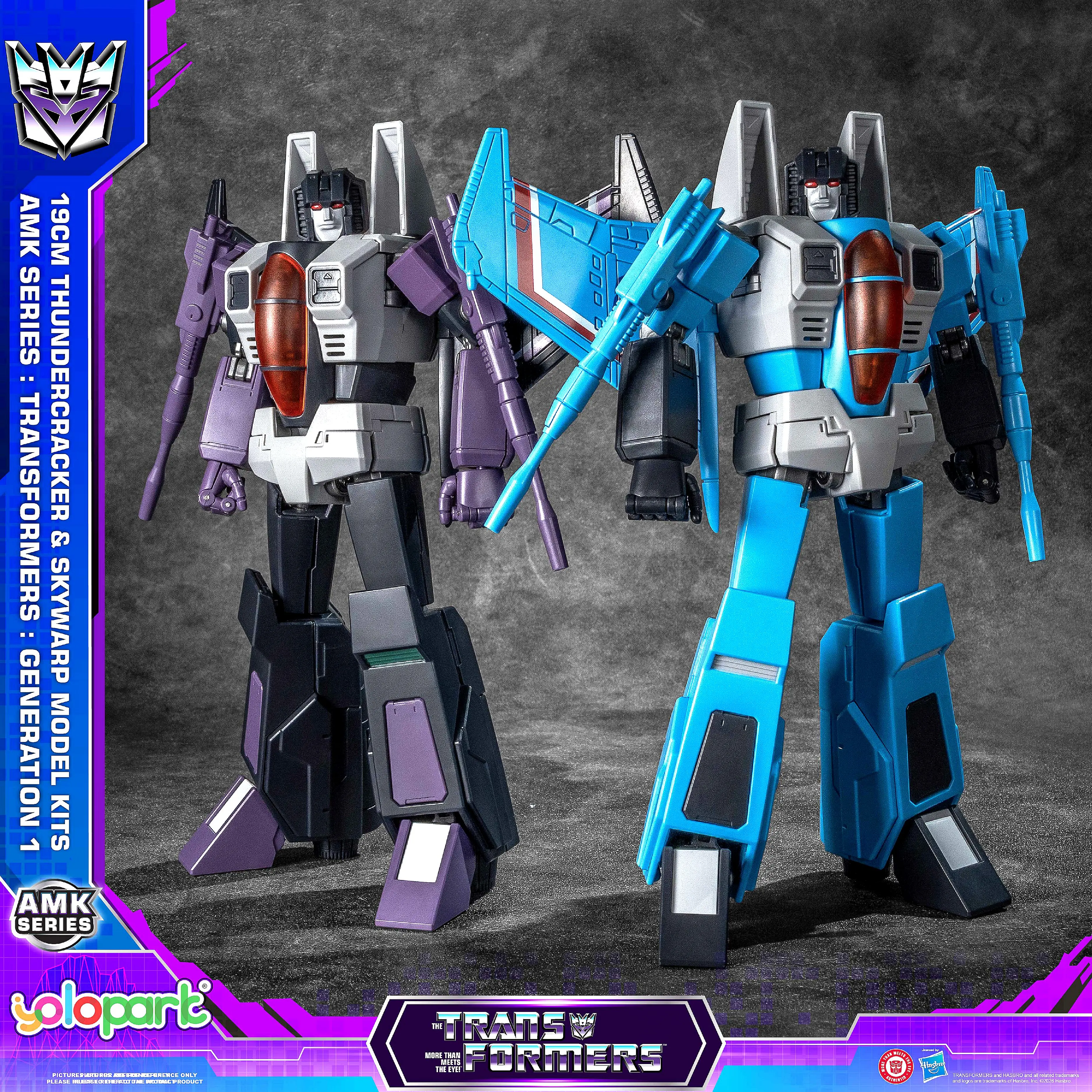 YOLOPARK AMK Series 19CM TRANSFORMERS Juguetes Paquete de 2 GENERACIÓN UNO: Kit de Modelos AMK Series Thundercracker y Skywarp