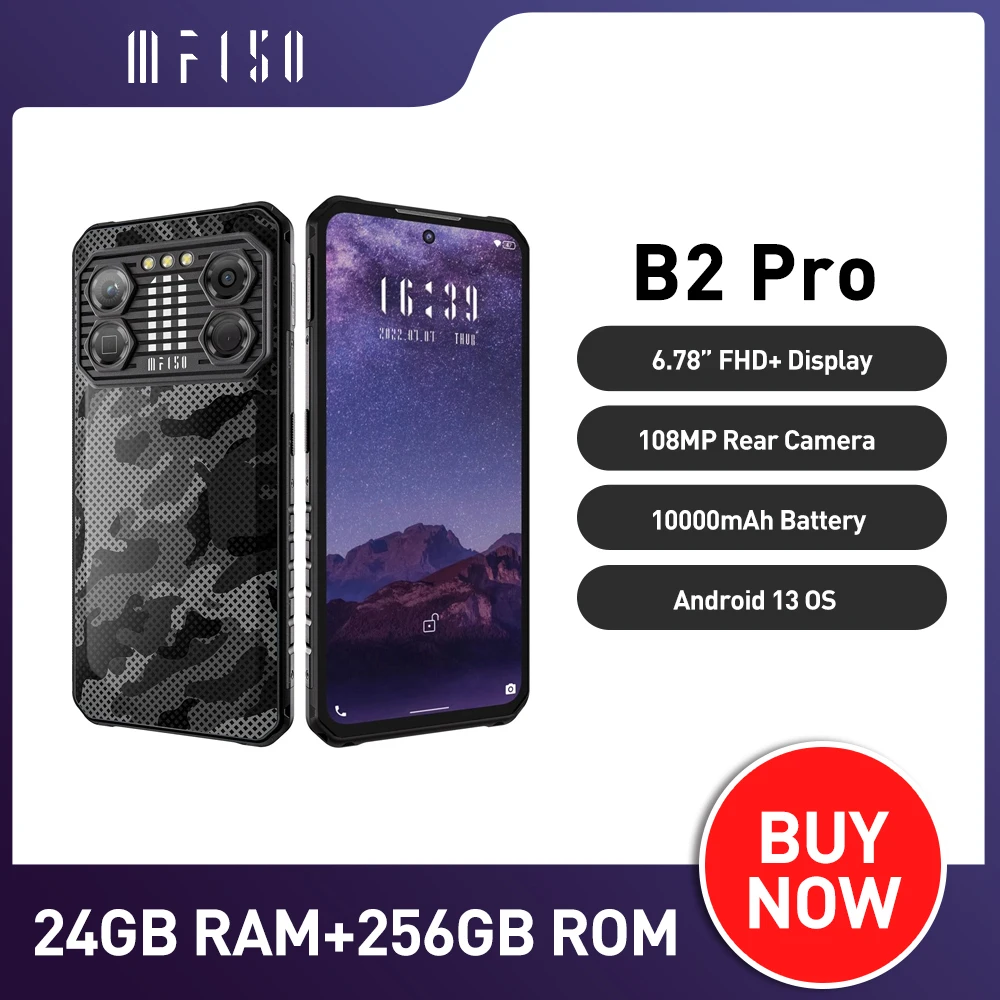 Iif150 b2 pro máquina robusta 6.8 Polegada fhd + 12gb + 256gb telefone móvel 108mp 10000mah 30w carga rápida smartphone android 13 nfc