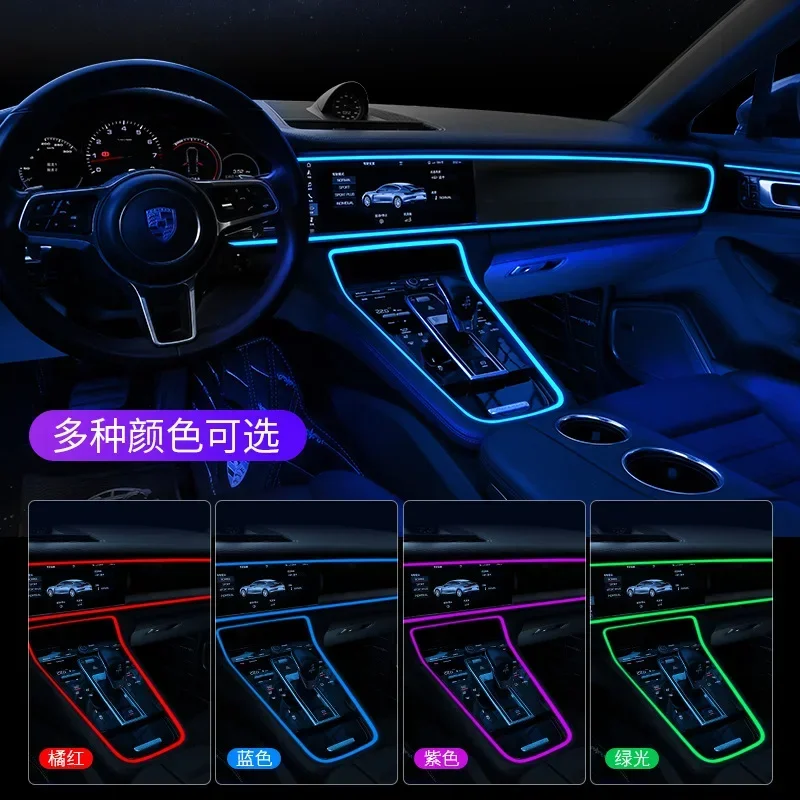 5m Car Interior Atmosphere Lighting LED Strip 5V DIY Flexible EL Cold Light Line Tube With USB Auto Decoration Ambient Lamp