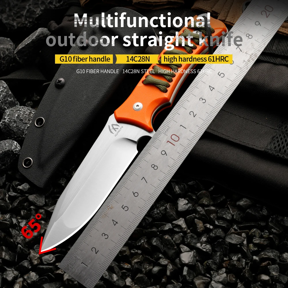 

High-quality steel fixed blade, outdoor knife, survival tool suitable for various wilderness environments, high-hardness stainle