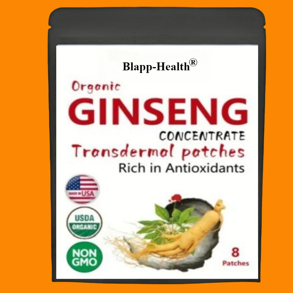 

Men's and Women's Korean Red Panax Ginseng with Ginkgo Biloba, 8 Transdermal Patches. High Ginsenosides