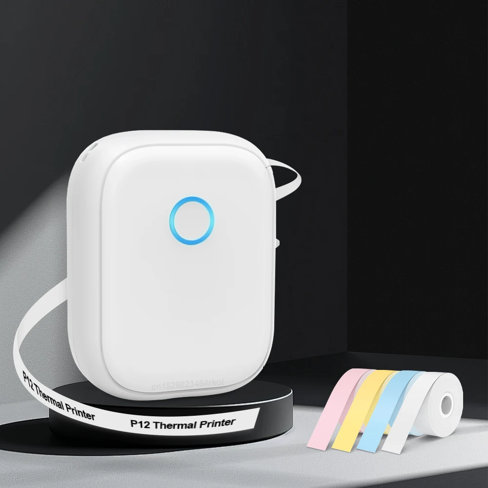 Impresora de etiquetas portátil Marklife P12, máquina de pegatinas adhesivas, impresora térmica Bluetooth, continua etiquetas con cortador o etiquetas de 3 unidades