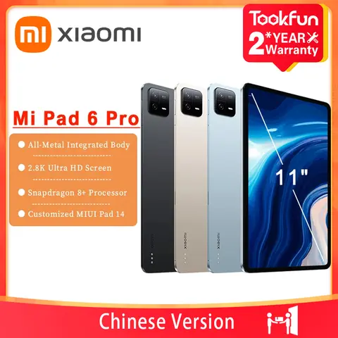 Xiaomi Mi Pad 6 Pro Tablet schermo Ultra HD da 11 pollici 2.8K Google Play Snapdragon 8 + LPDDR5 + UFS 3.1 Android MIUI 14 versione cinese