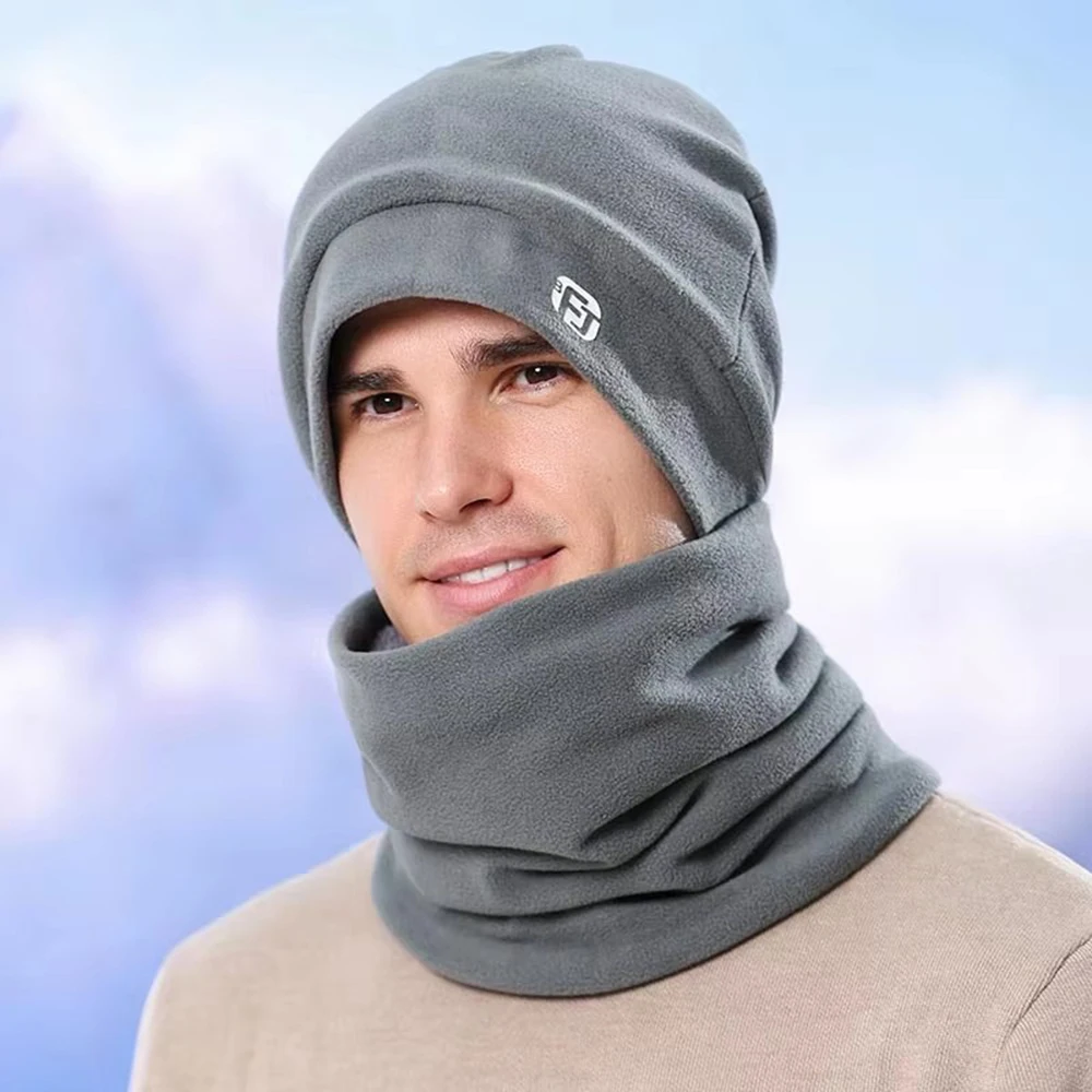 القبعات الشتوية الصوف القطبية سميكة الدافئة محبوك في الهواء الطلق ركوب الدراجات وشاح قبعة يندبروف قبعة الجمجمة قبعة صغيرة