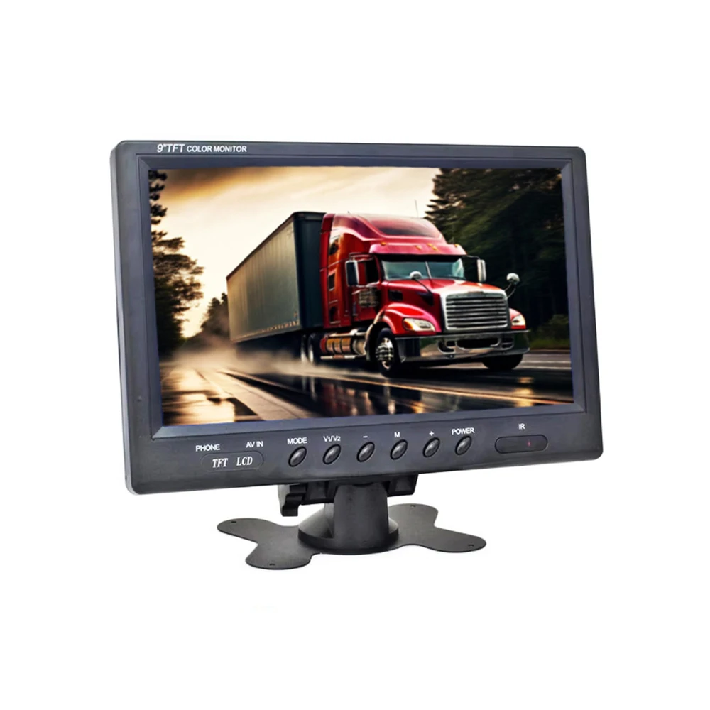 12V 24V 9 Inch IPS TFT LCD Car Dashboard Display Monitor for Rearview Backup Night Vision Camera System for Trucks RVs Vehicles