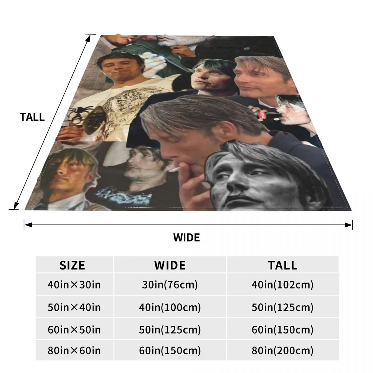 Mads Mikkelsen Warm Soft Blanket Actor Star Photos Airplane Travel Throw Blanket Winter Funny  Flannel Bedspread Sofa Bed Cover