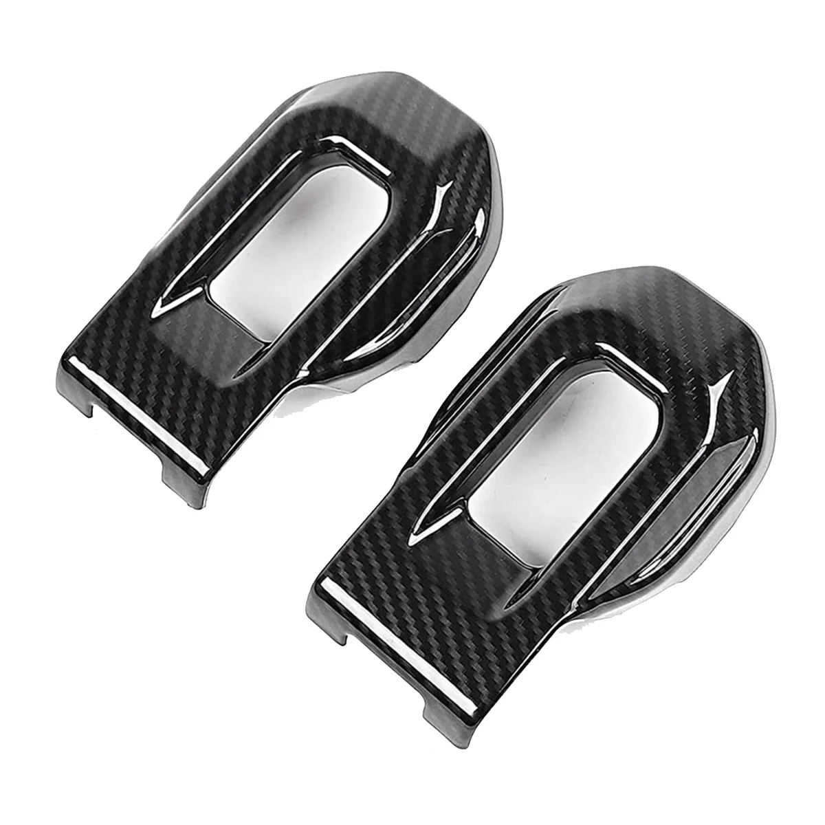 2Pcs Hood Latch Lock Catch Decoration Cover Trim for Jeep Wrangler JL JLU Gladiator JT 2018-2023 ABS Carbon Fiber