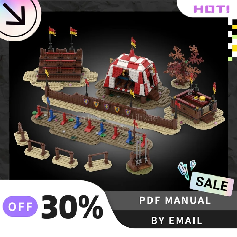 [1347PCS] 맞춤형 MOC Jousting Tourney 크리 에이 티브 빌딩 블록 세트 STEM 장난감 DIY 건설 모델 키트 생일 선물