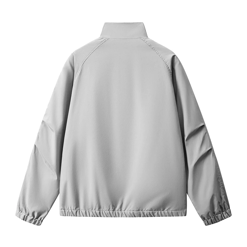 Men's Button-down Casual Jacket - Solid Color, Simple Stitched Zipper, Versatile, Durable,  Daily Commuting Top