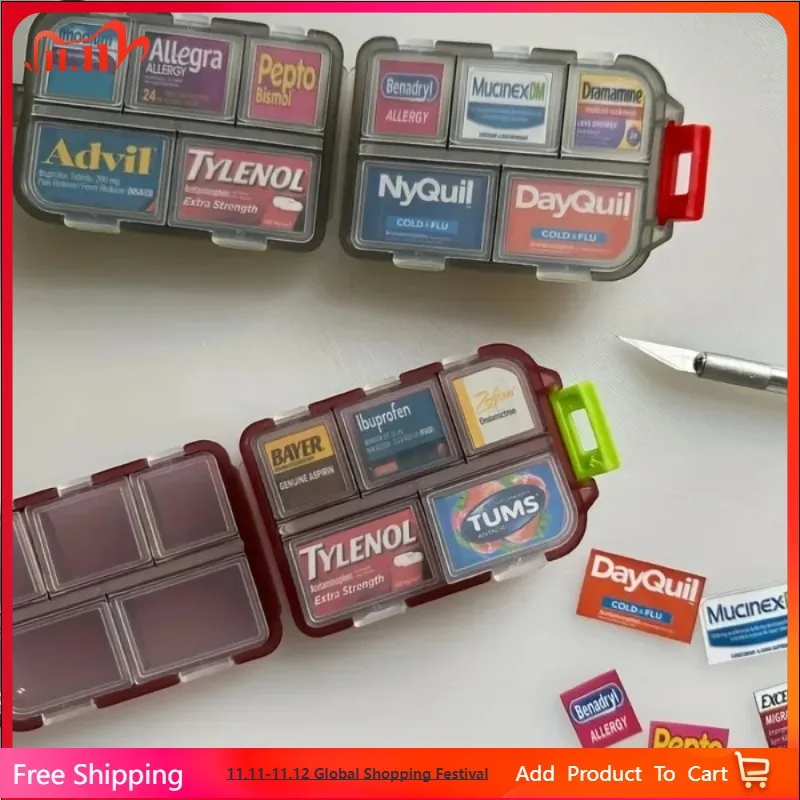 

Tcare Travel Pill Organizer Moisture Proof Pills Box for Pocket Purse Daily Pill Case Portable Medicine Vitamin Holder Container