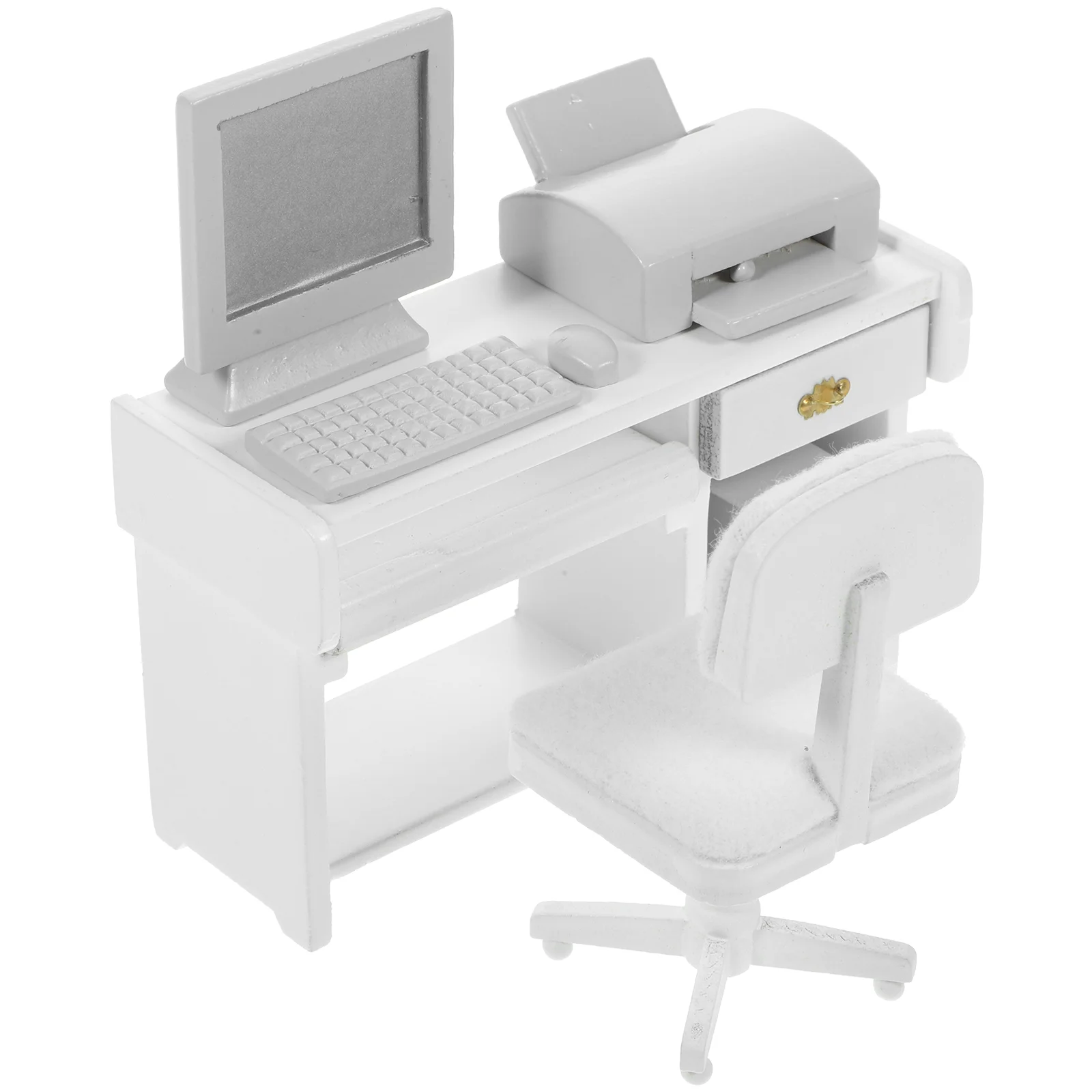 

Office Scene Props Desk Ornament Simulation Table Chair Mini Computers Miniature Furniture