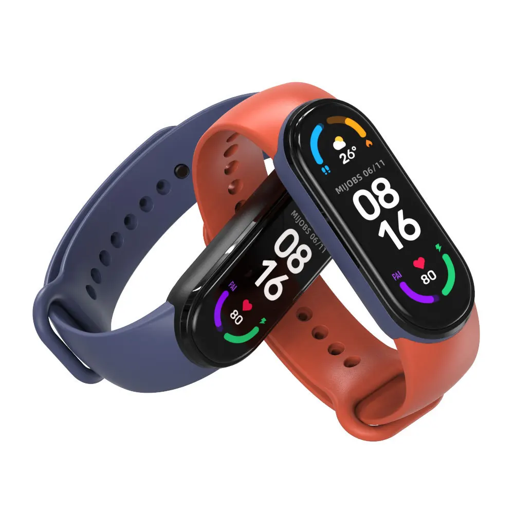 Mijobs Sport Strap for Mi band 7 6 5 Silicone wrist Bracelet Dual Colors Strap Wristband Smart Band For Xiaomi Miband 7 6 5